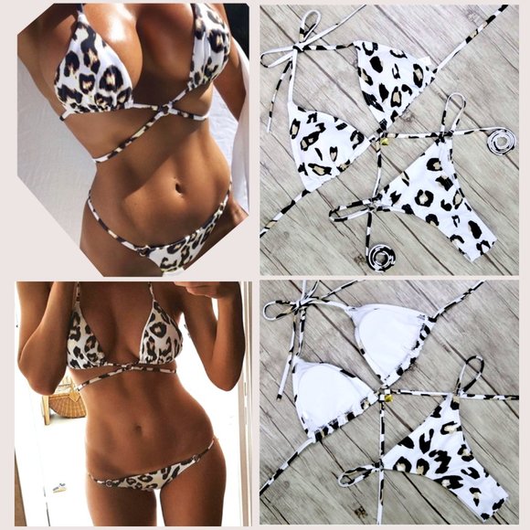white leopard swimsuit